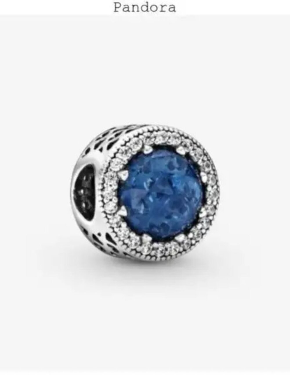 Pandora sparkling dark blue charm